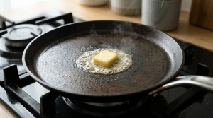 Étape 4: Faites chauffer votre poêle à crêpes à feu vif...