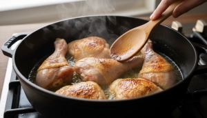 Étape 2: Dans une cocotte en fonte, faites chauffer l'huile...