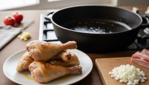 Étape 3: Une fois le poulet bien doré, retirez-le de la co...