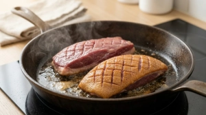 Étape 3: Déposez les magrets côté peau dans une poêle f...