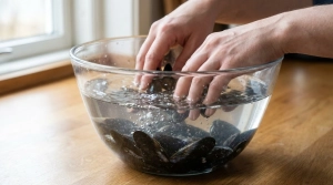 Étape 3: Rincez rapidement les moules nettoyées dans un gr...