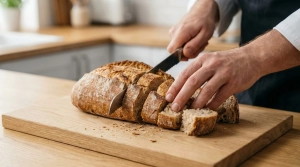 Étape 1: Coupez le pain de campagne rassis en gros dés d'e...