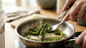 Étape 4: Dans une poêle, faites chauffer la moitié de l'h...