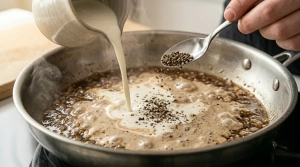 Étape 9: Versez la crème liquide entière et ajoutez le re...