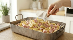 Étape 9: Dans un grand plat à gratin, déposez les pâtes ...