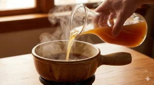Étape 13: Versez le bouillon chaud dans le caquelon à fondu...