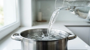 Étape 4: Versez l'eau froide dans une grande casserole....