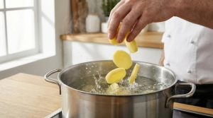 Étape 3: Plongez les pommes de terre dans une grande casser...