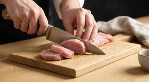 Étape 1: Sur une planche à découper, détaillez le filet ...