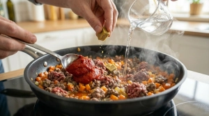 Étape 12: Incorporez le concentré de tomate, le bouillon cu...