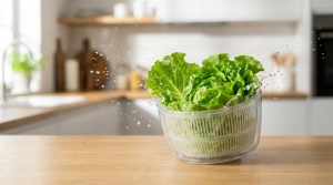 Étape 4: Pendant la cuisson, lavez et essorez la salade ver...