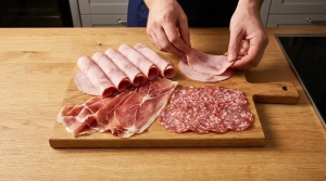 Étape 6: Dressez joliment les charcuteries (jambon blanc, j...