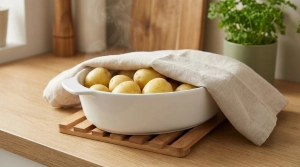 Étape 9: Réservez les pommes de terre dans un plat couvert...