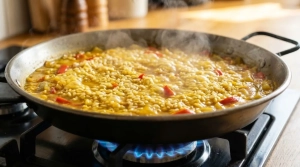 Étape 10: Répartissez le riz uniformément et laissez cuire...