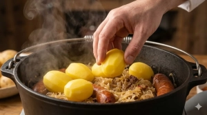 Étape 12: Disposez également les pommes de terre entières ...