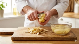 Étape 4: Épluchez les pommes de terre et réservez-les dan...