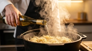 Étape 7: Déposez la moitié de la choucroute essorée dans...