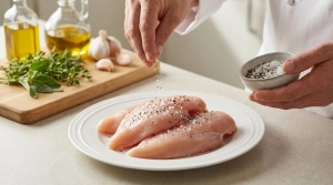 Étape 4: Assaisonnez généreusement les filets de poulet a...