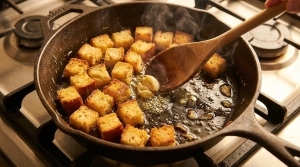 Étape 3: Dans une poêle chaude avec un filet d'huile d'oli...