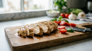 Étape 6: Laissez reposer le poulet 5 minutes, puis coupez-l...