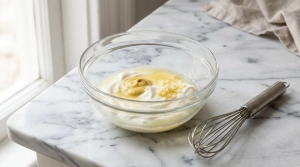 Étape 7: Dans un bol, mélangez la crème fraîche épaisse...