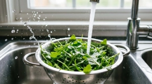 Étape 4: Lavez soigneusement la roquette à l'eau froide et...
