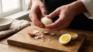 Étape 4: Refroidissez les œufs sous l'eau froide, écalez-...