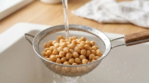 Étape 1: Égouttez les pois chiches dans une passoire et ri...