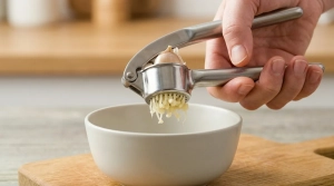 Étape 3: Épluchez, dégermez et pressez la gousse d'ail av...