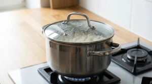 Étape 2: Placez le riz dans une casserole avec le même vol...