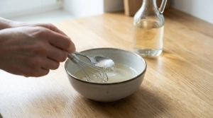 Étape 3: Dans un petit bol, mélangez le vinaigre de riz, l...