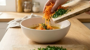 Étape 6: Incorporez les carottes râpées et le persil hach...