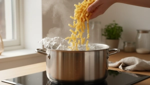 Étape 2: Plongez les fusilli dans l'eau bouillante et faite...