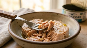 Étape 7: Égouttez soigneusement le thon et émiettez-le gr...