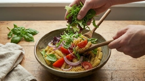 Étape 10: Ajoutez délicatement les jeunes pousses de salade...