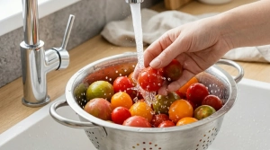 Étape 2: Lavez soigneusement les tomates et les tomates cer...