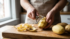 Étape 2: Pendant ce temps, épluchez les pommes de terre et...