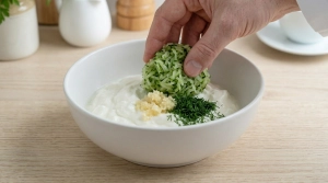 Étape 5: Dans un grand bol, versez le yaourt grec. Incorpor...