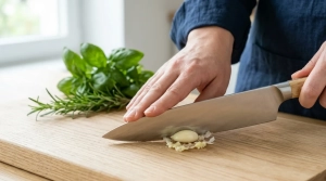 Étape 1: Sur votre planche à découper, épluchez la gouss...