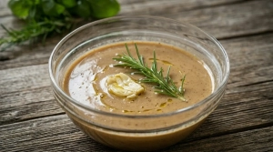 Étape 4: Plongez la gousse d'ail écrasée et le brin de ro...