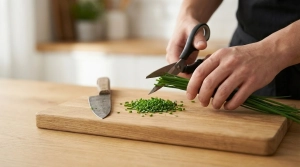 Étape 2: Ciselez finement la ciboulette fraîche à l'aide ...