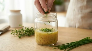 Étape 6: Ajoutez la ciboulette ciselée et les feuilles de ...